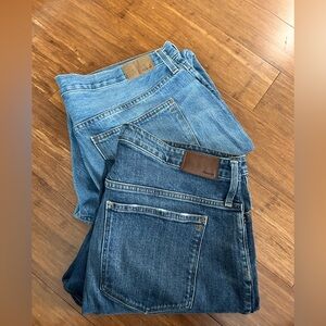 Lot of 2 Madewell jeans size 33 and 33P / 16-18 petite